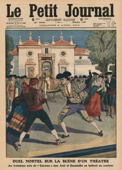 Fatal Duel on the Stage of a Spanish Theatre During the Third Act of the Opera 